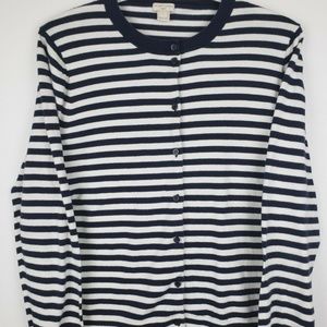 J.Crew Ladies Caryn Cardigan Sweater Striped